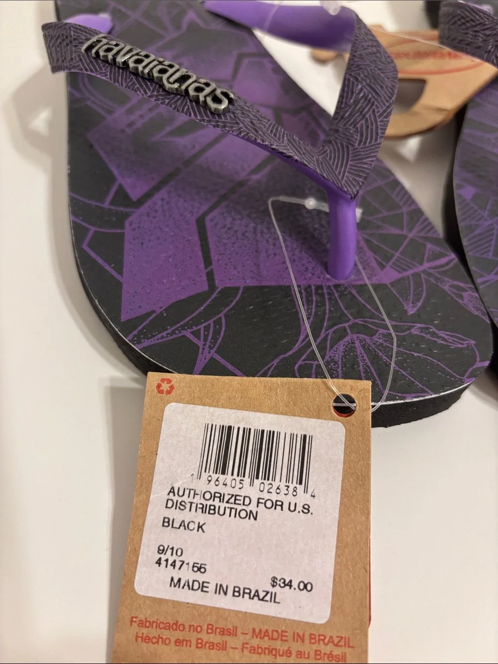 Men’s Havaianas Black Panther Flip Flops - 9/10